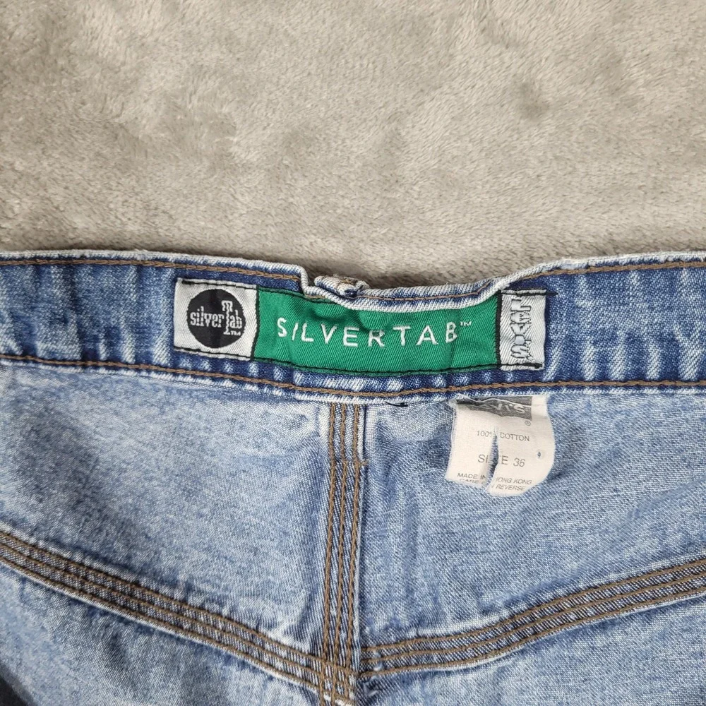 Levis Carpenter Shorts Mens 36 Blue SilverTab Vintage Denim Relaxed 90s Y2K